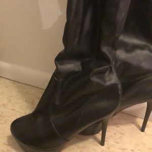 Black thigh high boots